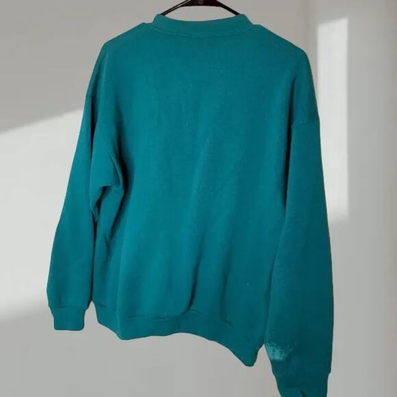 90s teal Crewneck Sweatshirt – (Unisex Large) - Picture 2 of 5